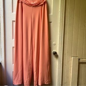 NWT Mango suit collection orange pantalon tilda-r wide leg palazzo pants size 6